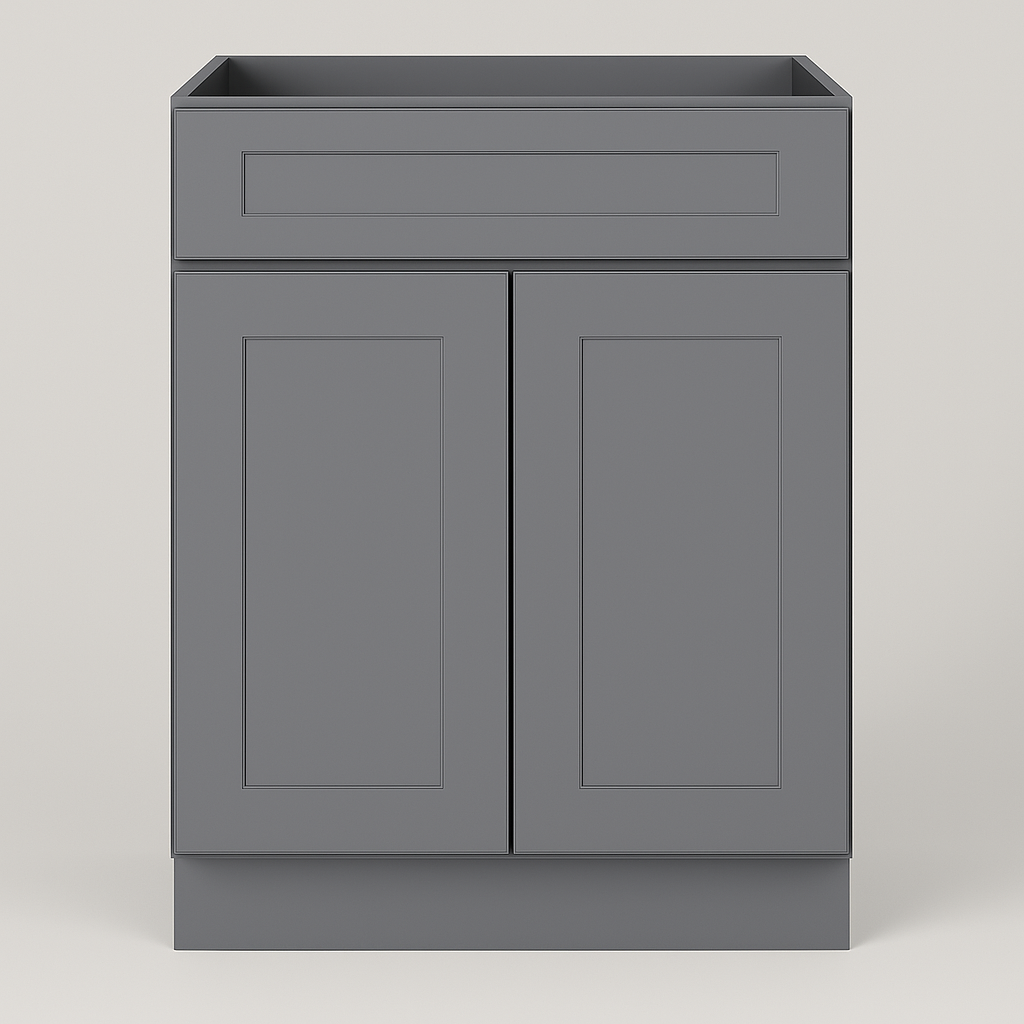 HOMEIBRO Shaker Grey Plywood Kitchen Cabinet with Drawer