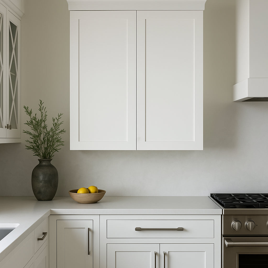 Plywell Shaker Double Door Wall Cabinet, 36x42x12 in, White