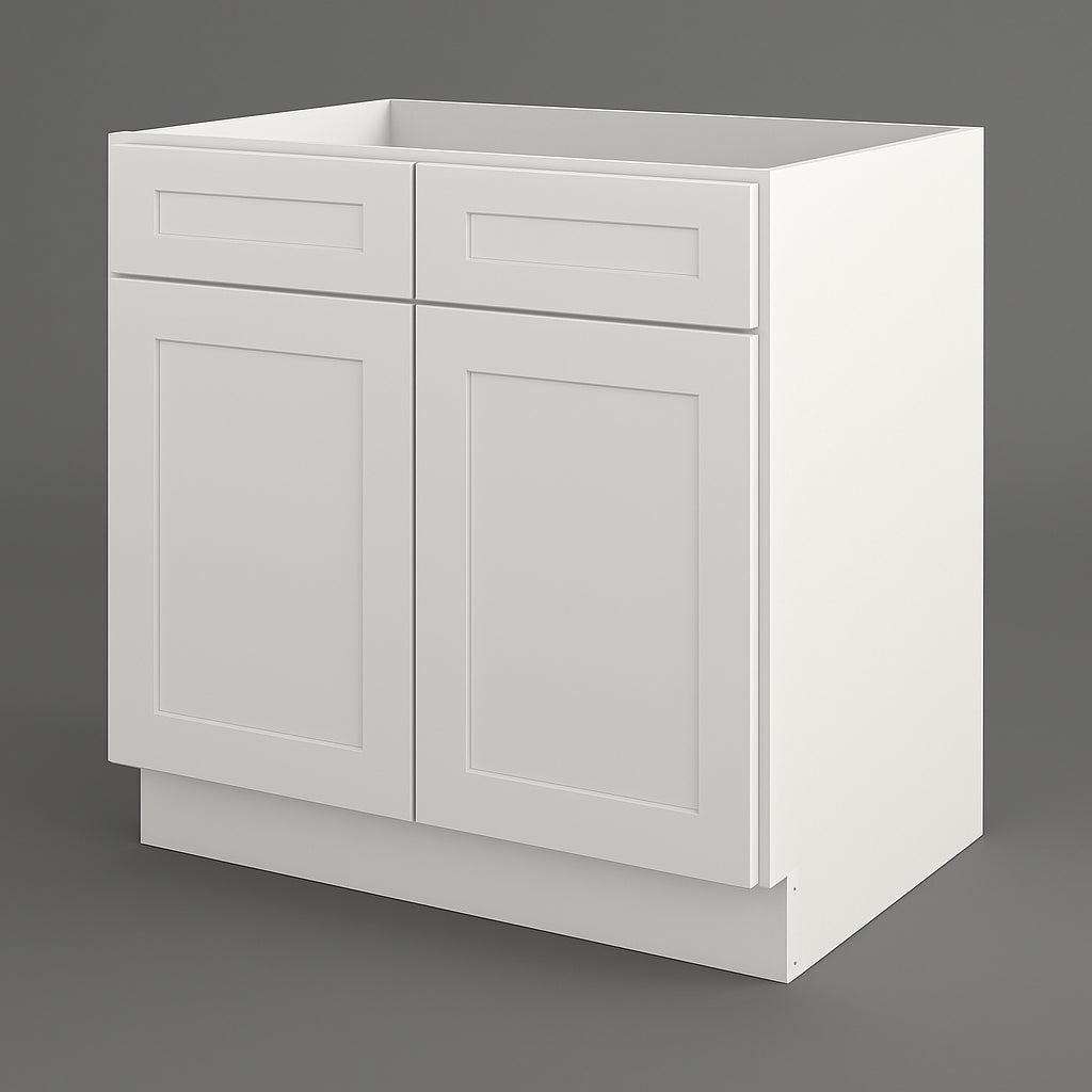 HOMEIBRO Painted Shaker Style Ready to Assemble Base Cabinet, 33 in. W x 34-1/2 in. H x 24 in. D