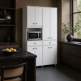 Inval Ready to Assemble Kitchen Storage Utility Cabinet in White, 2-Piece