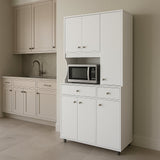 Inval Ready to Assemble Kitchen Storage Utility Cabinet in White, 2-Piece