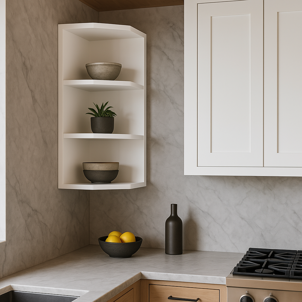 Bremen Cabinetry Shaker Wall End Open Shelf Cabinet, White, Ready to Assemble