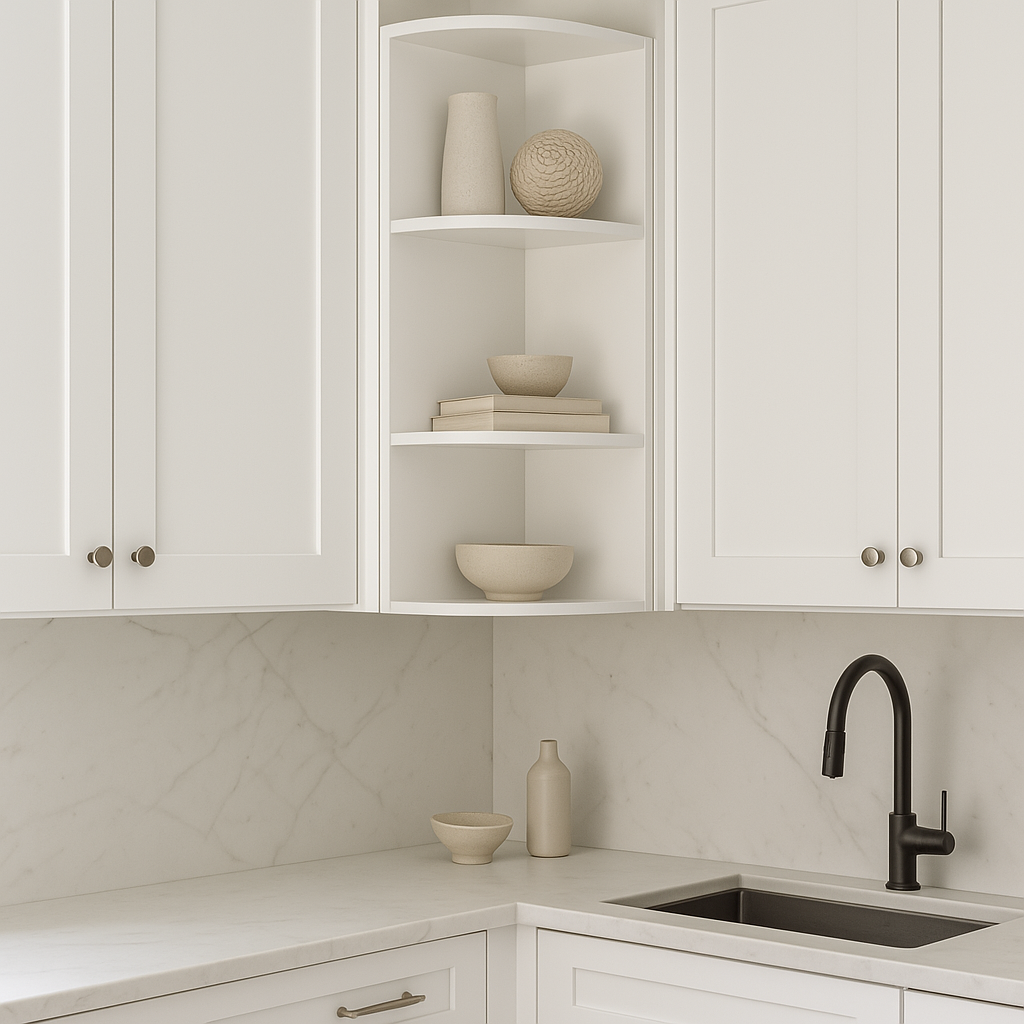 Bremen Cabinetry Shaker Wall End Open Shelf Cabinet, White, Ready to Assemble