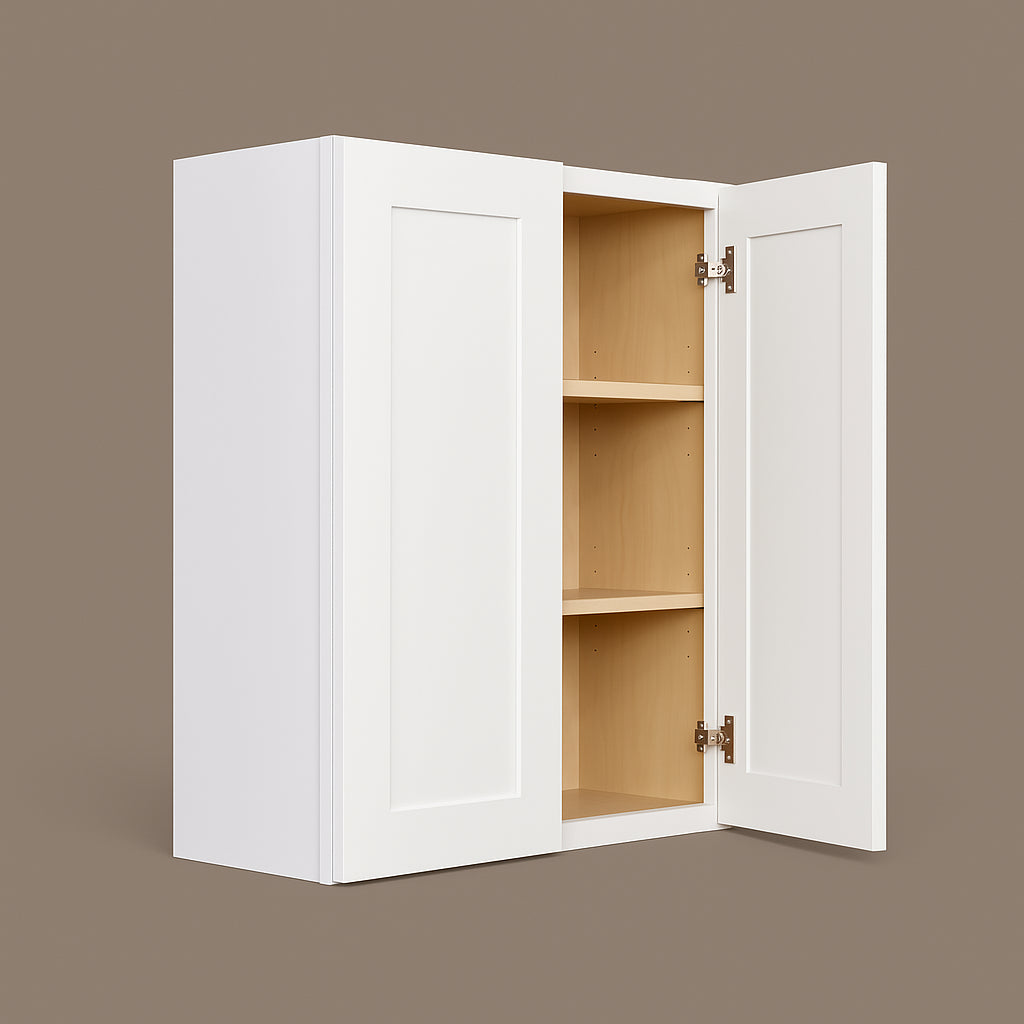 Bremen Cabinetry Shaker Wall Cabinet with Adjustable Shelves, White
