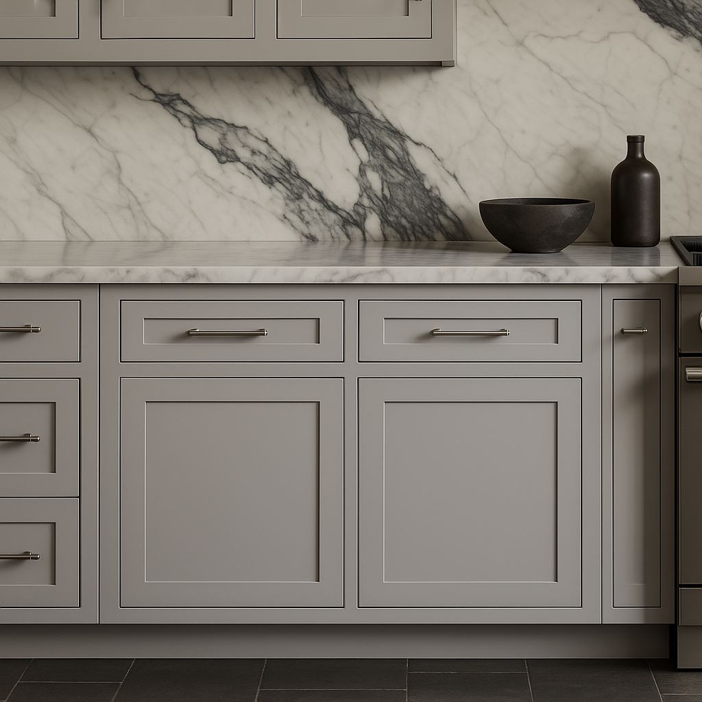 Plywell Shaker Base Cabinet with 2-Door and 1 Drawer in Gray