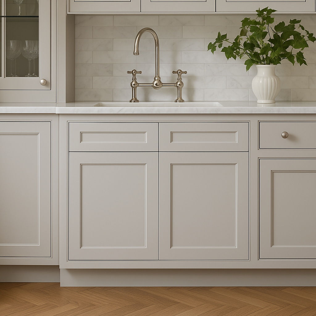 Plywell Shaker Sink Base Cabinet, Gray, Ready to Assemble