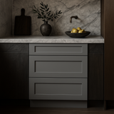 WOWOW Grey Painted Plywood Drawer Base Kitchen Cabinet with Soft Close