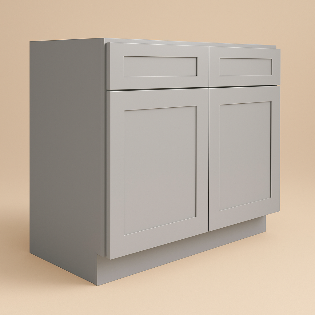 Plywell Shaker Base Cabinet with 2-Door and 1 Drawer in Gray
