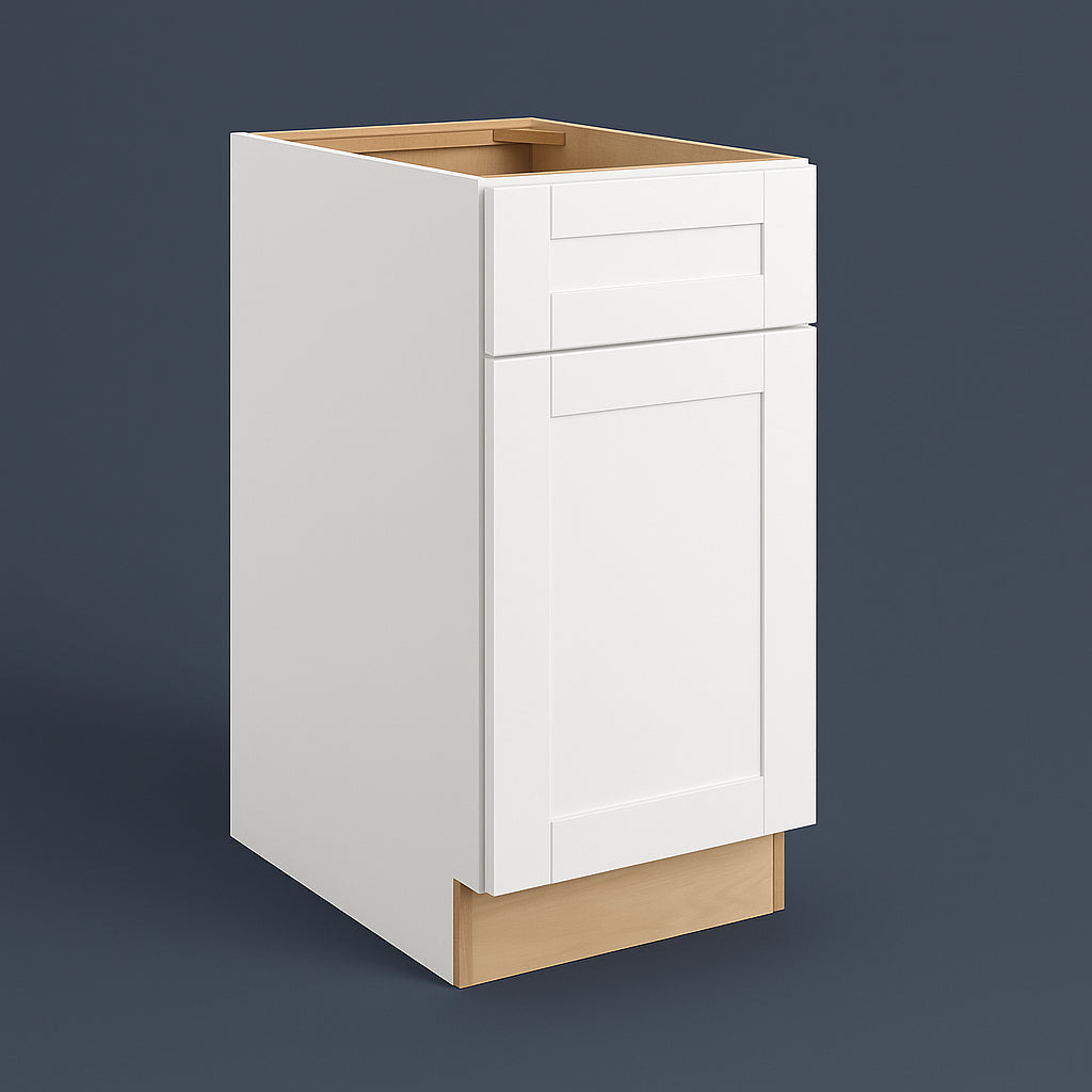 MILL'S PRIDE Richmond Verona White Shaker Base Kitchen Cabinet - 18 in W x 24 in D x 34.5 in H