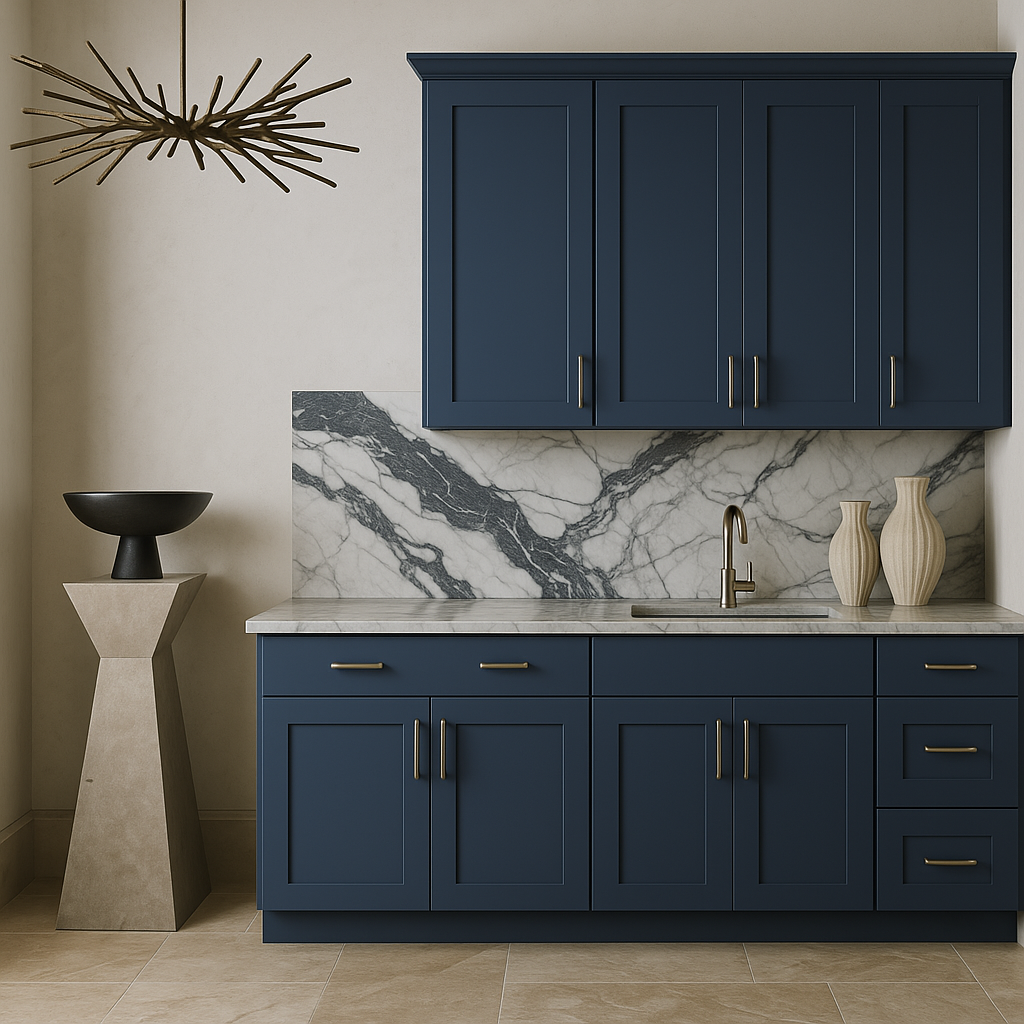 MILL'S PRIDE Valencia Blue Wall Kitchen Cabinet - Ready to Assemble