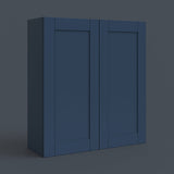 MILL'S PRIDE Valencia Blue Shaker Wall Kitchen Cabinet - 24" W x 12" D x 30" H
