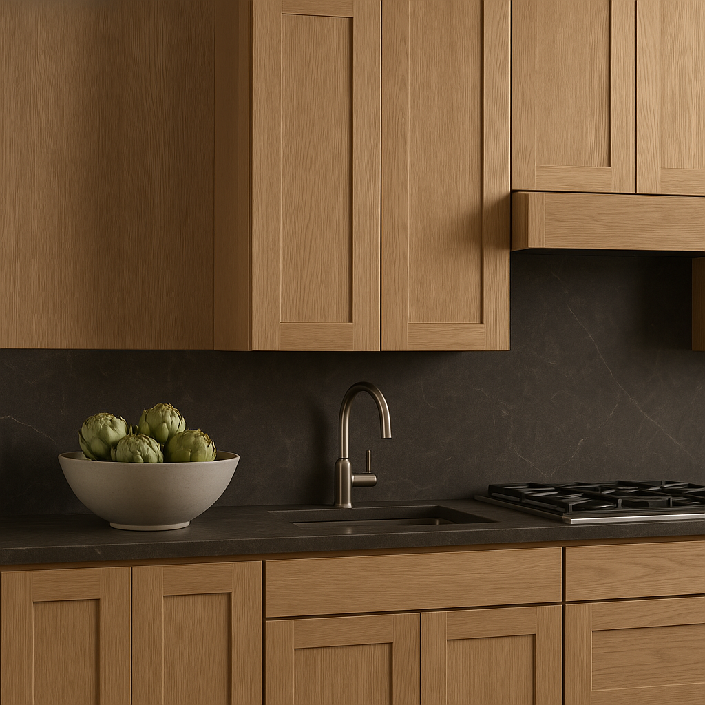 Hampton Bay Avondale Ready to Assemble Plywood Shaker Wall Kitchen Cabinet in White Oak