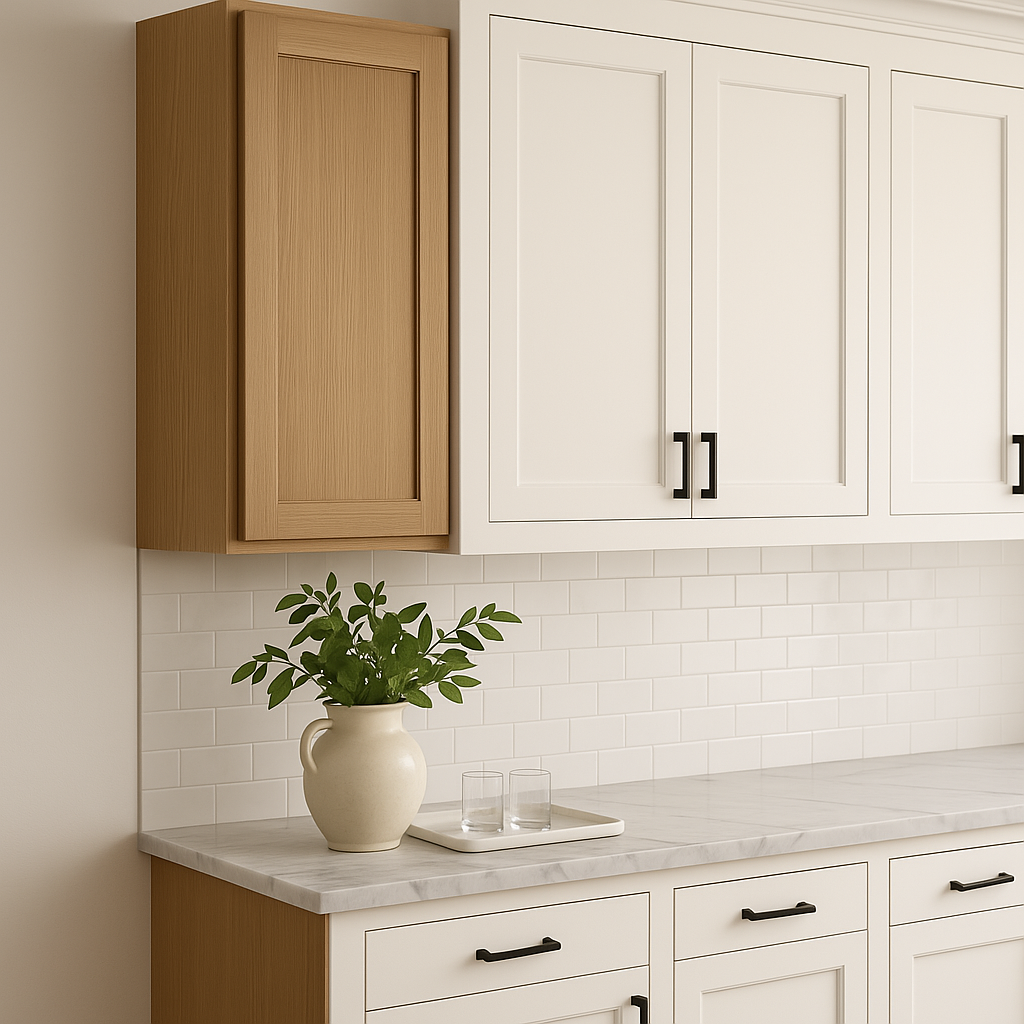 Hampton Bay Avondale White Oak Shaker Wall Kitchen Cabinet, 15x12x42 in.
