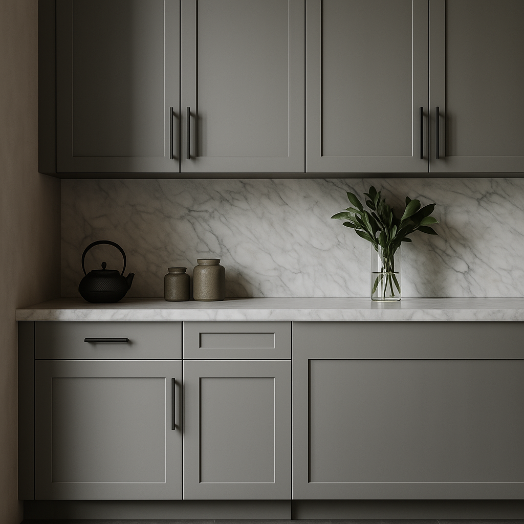 MILL'S PRIDE Richmond Vesuvius Gray Shaker Base Kitchen Cabinet - Soft Close, Ready to Assemble