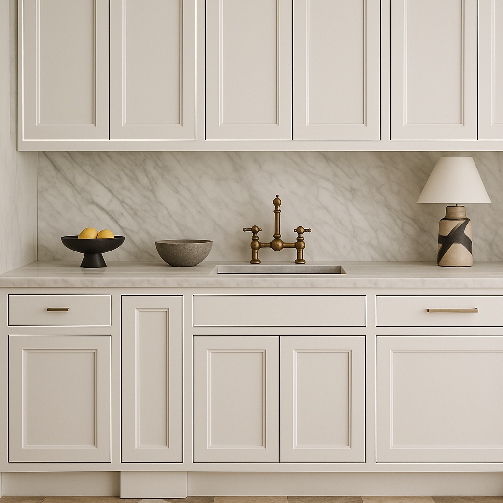 PELHAM & WHITE Keyport Shaker White Plywood Kitchen Cabinet - Tool-Free Assembly