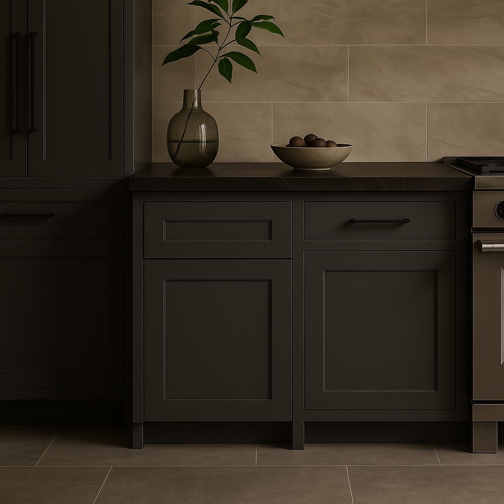 MILL'S PRIDE Richmond Venetian Onyx Plywood Shaker Base Kitchen Cabinet, Soft Close, 21x24x34.5 in