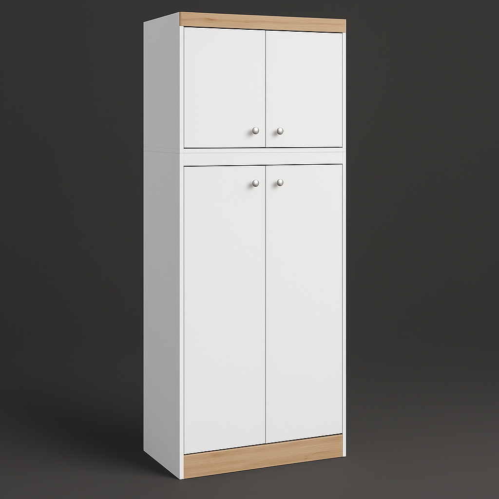 Inval America LLC GALLEY Kitchen Storage Utility Cabinet in White and Vienes Oak