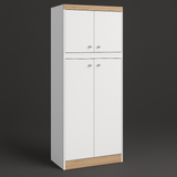 Inval America LLC GALLEY Kitchen Storage Utility Cabinet in White and Vienes Oak