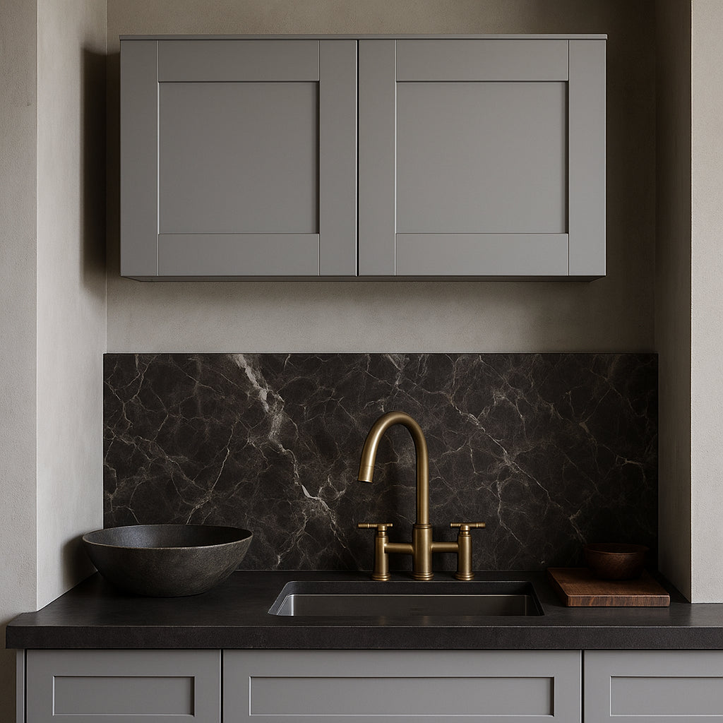MILL'S PRIDE Richmond Vesuvius Gray Plywood Shaker Wall Kitchen Cabinet - 30x12x24