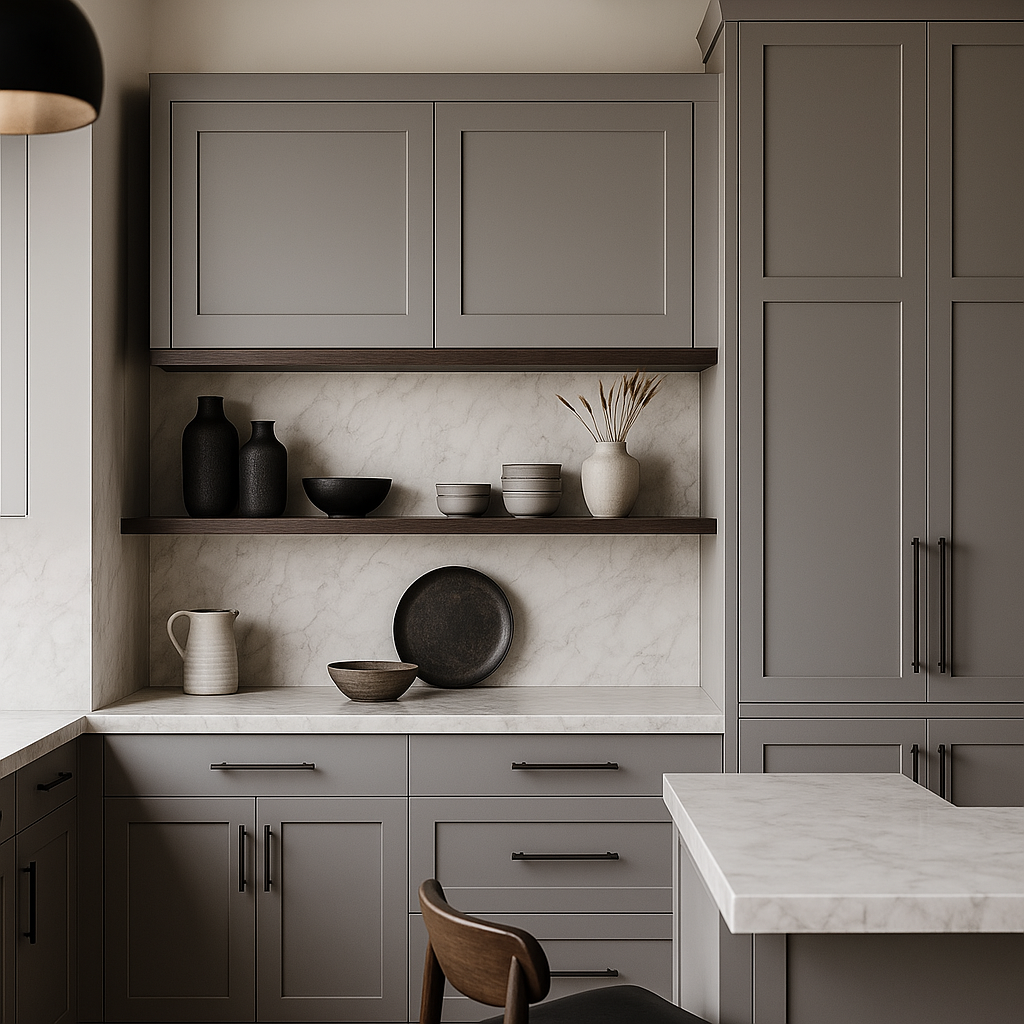 MILL'S PRIDE Richmond Vesuvius Gray Plywood Shaker Wall Kitchen Cabinet - 30x12x24