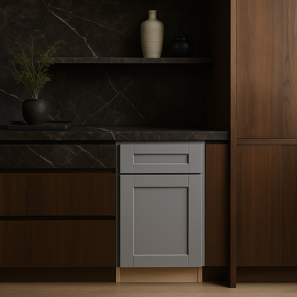 MILL'S PRIDE Richmond Vesuvius Gray Shaker Base Kitchen Cabinet - 21 in W x 24 in D x 34.5 in H