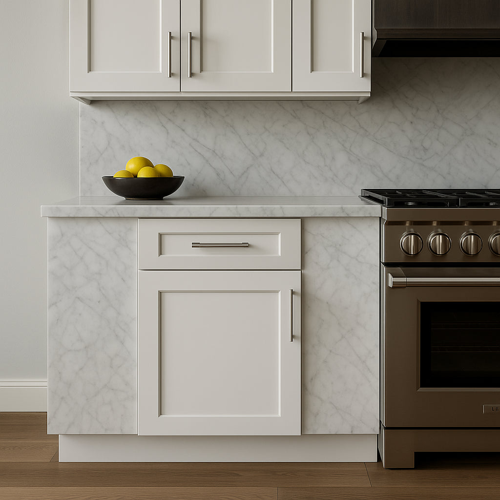 MILL'S PRIDE Richmond Verona White Shaker Base Kitchen Cabinet - 21 in W x 24 in D x 34.5 in H