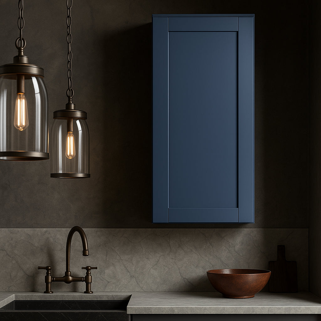 MILL'S PRIDE Valencia Blue Shaker Wall Kitchen Cabinet - 21" W x 12" D x 42" H