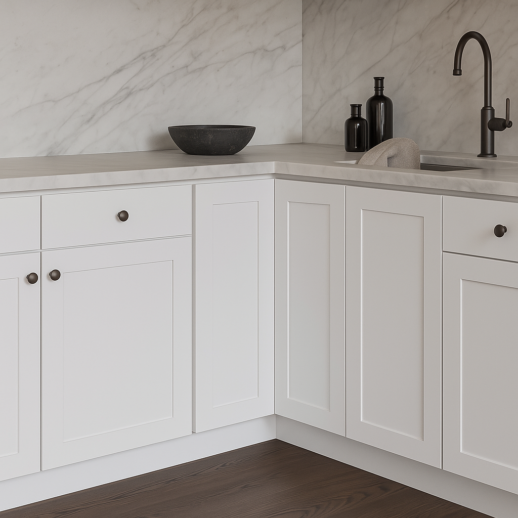 Cambridge Everest 24 in. Shaker Corner Diagonal Kitchen Cabinet in White