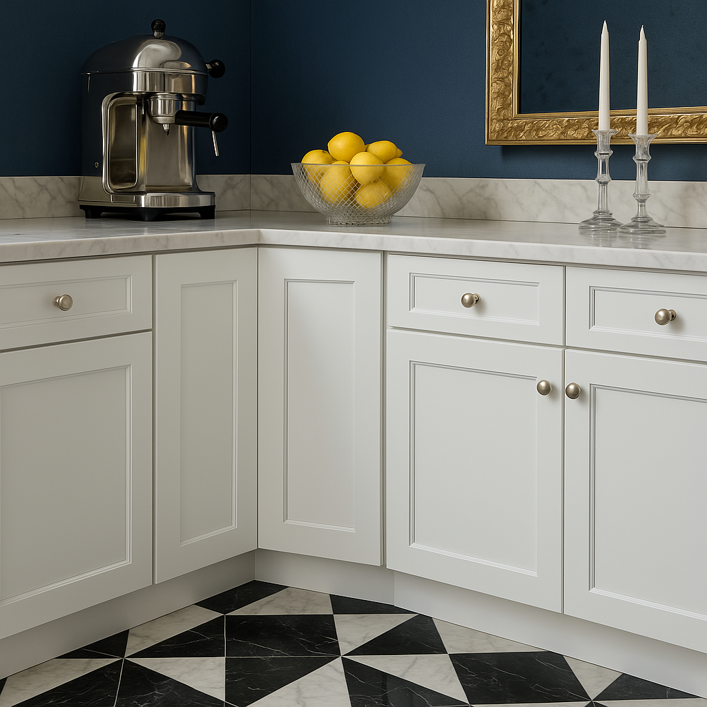 Cambridge Everest 24 in. Shaker Corner Diagonal Kitchen Cabinet in White