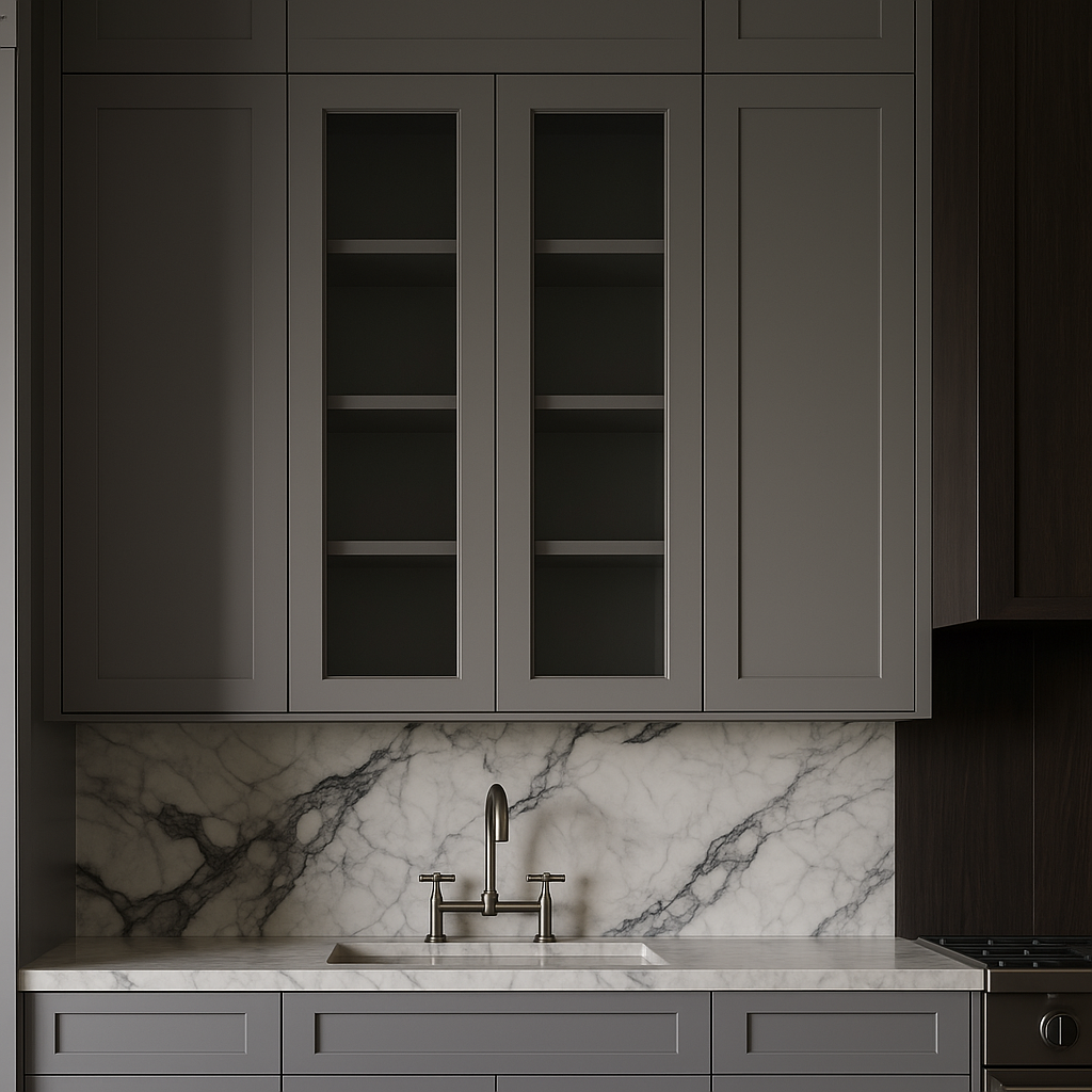 HOMEIBRO Shaker Gray Wall Kitchen Cabinet, 24x12x42 Inches, Ready to Assemble