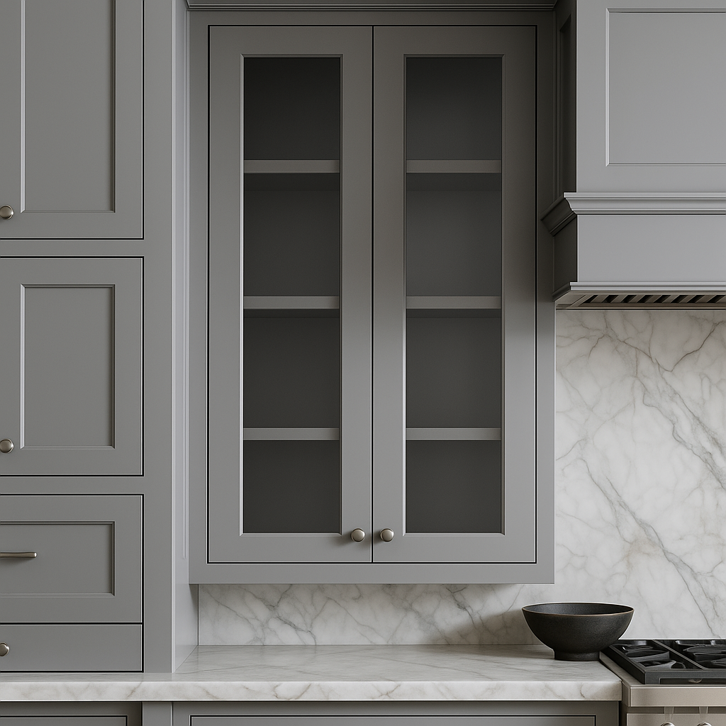 HOMEIBRO Shaker Gray Wall Kitchen Cabinet, 24x12x42 Inches, Ready to Assemble