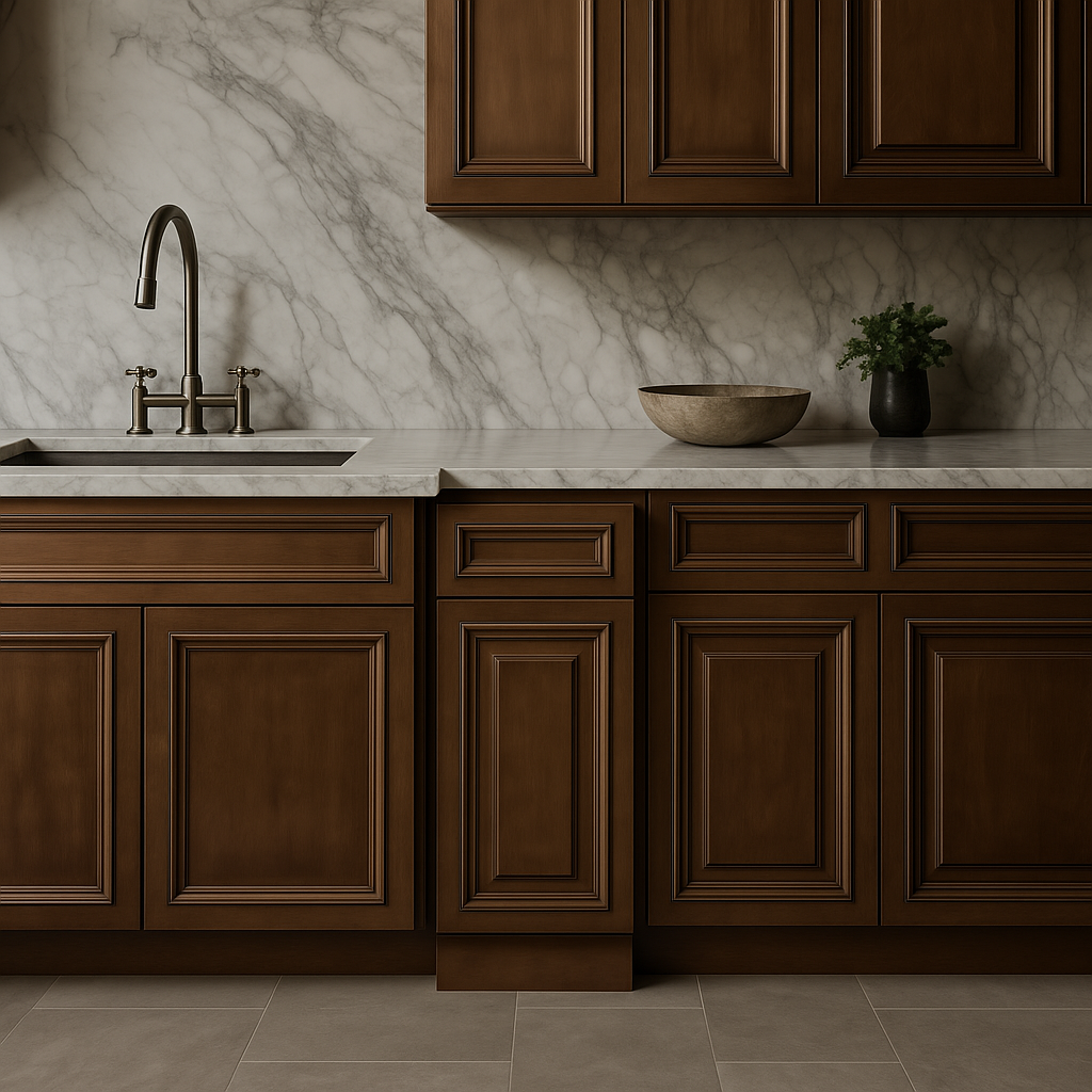 CASAINC 12" Dark Caramel Kitchen Base Cabinet with Drawer