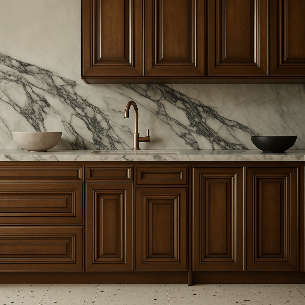 CASAINC 12" Dark Caramel Kitchen Base Cabinet with Drawer