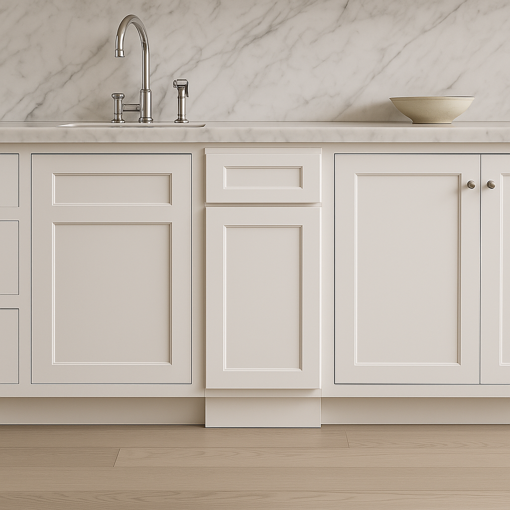 CASAINC White Shaker Floor Base Kitchen Cabinet with Drawer