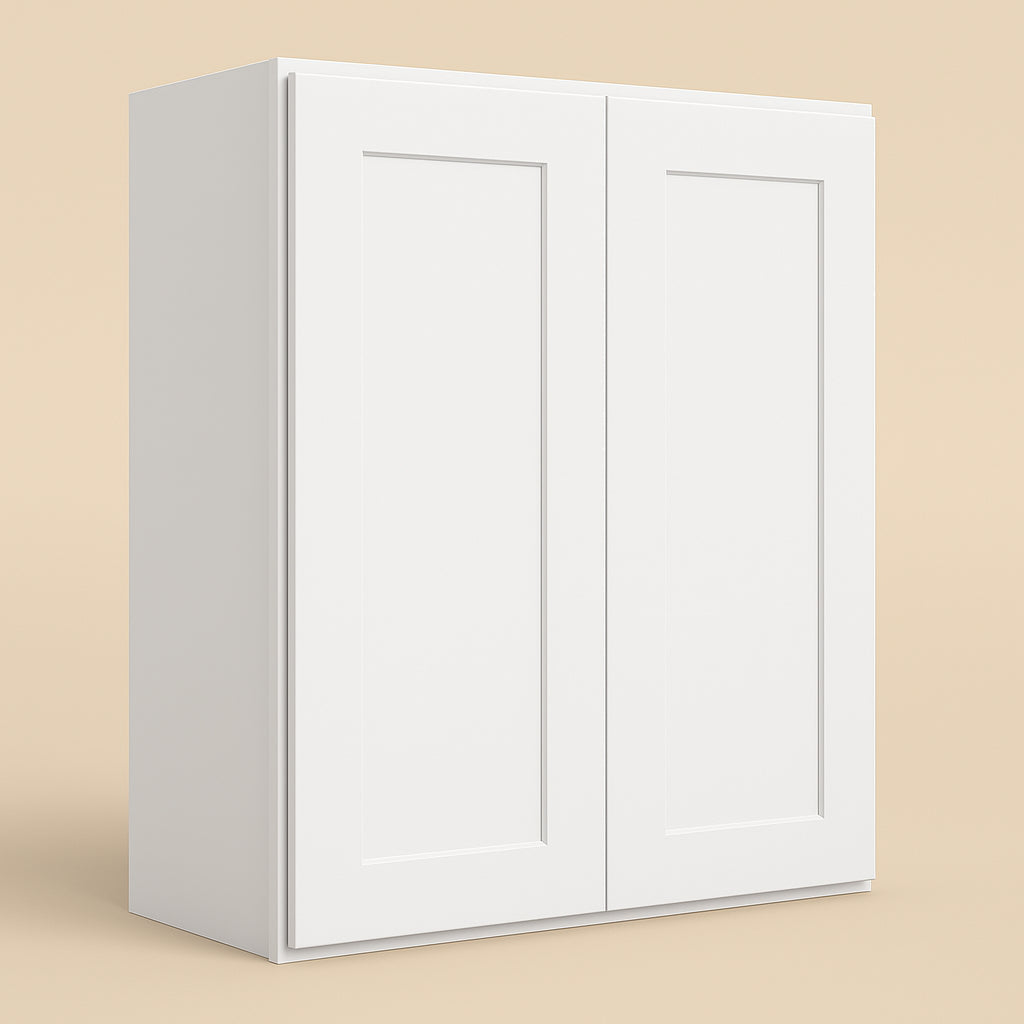 HOMEIBRO Shaker White Plywood Wall Cabinet - 24" W x 12" D x 30" H