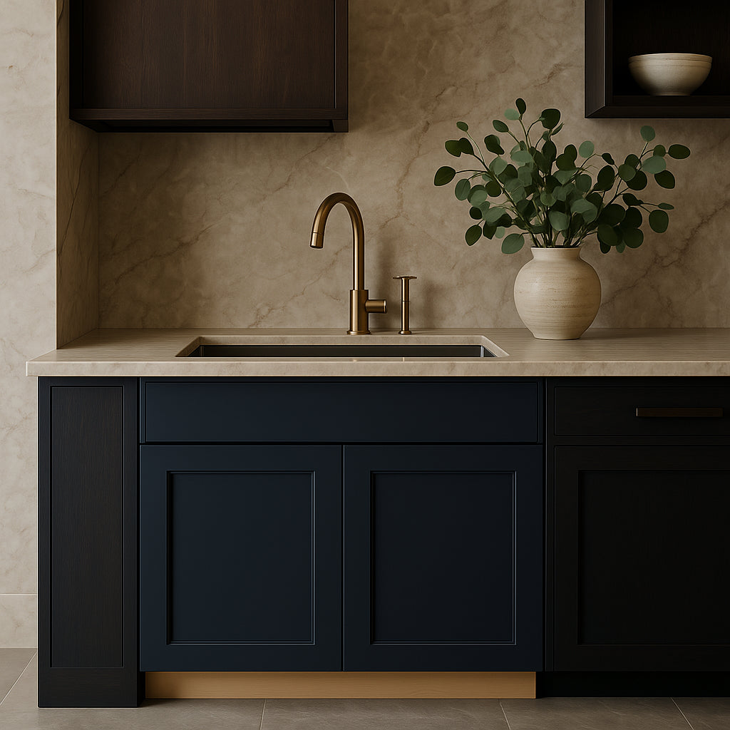 Hampton Bay Avondale Ink Blue Shaker Sink Base Cabinet, 36 in.