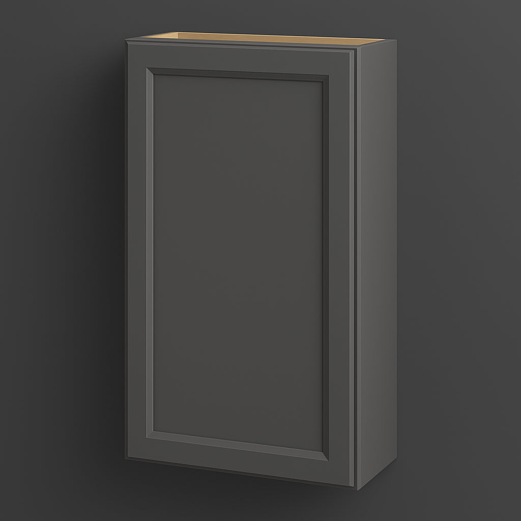 PELHAM & WHITE Keyport Shaker Wall Kitchen Cabinet, Charcoal Gray, 24x12x42 in.