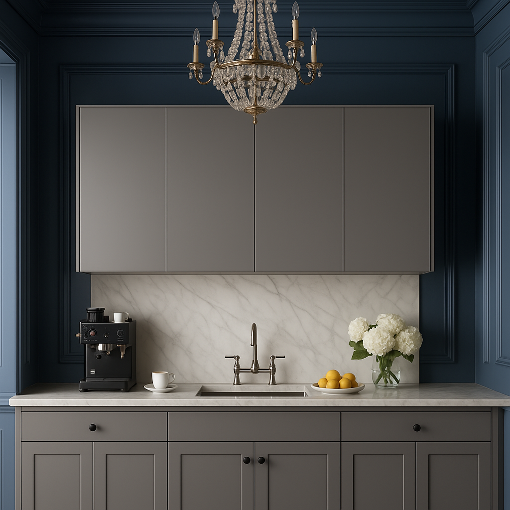 Cambridge Radiance Matte Grey Slab Wall Kitchen Cabinet - 36 in. W x 12 in. D x 30 in. H