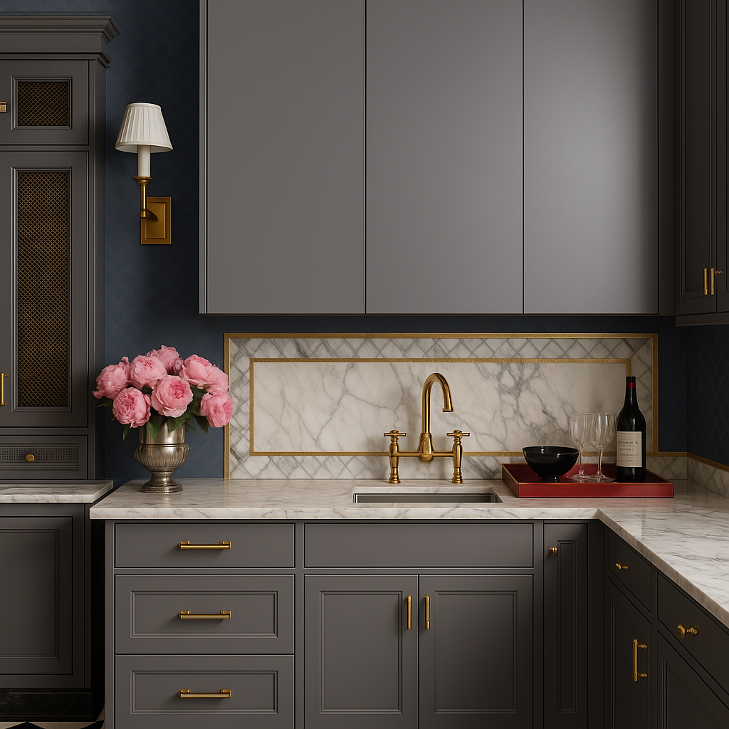 Cambridge Radiance Matte Grey Slab Wall Kitchen Cabinet - 36 in. W x 12 in. D x 30 in. H