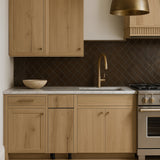 Cambridge Radiance Ready to Assemble Slab Base Kitchen Cabinet, Light Oak