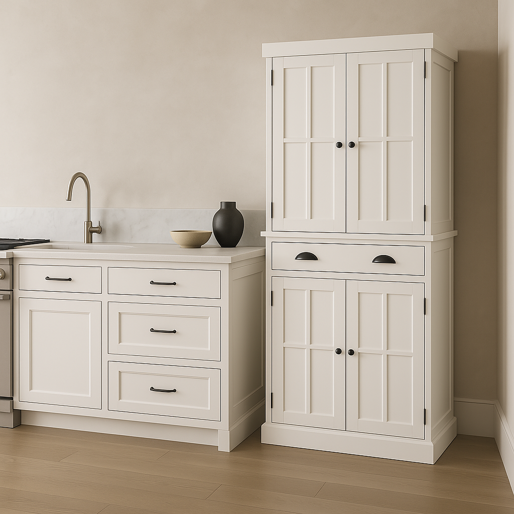 Unbranded White MDF Kitchen Cabinet with Shelves, 30 in. W x 16 in. D x 72 in. H