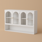 Unbranded Wall-mounted Kitchen Cabinet with Glass Doors, White, 47.25 in. W x 9.05 in. D x 27.55 in. H