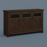 FUNKOL Espresso Vintage MDF Storage Cabinet with 3-Doors