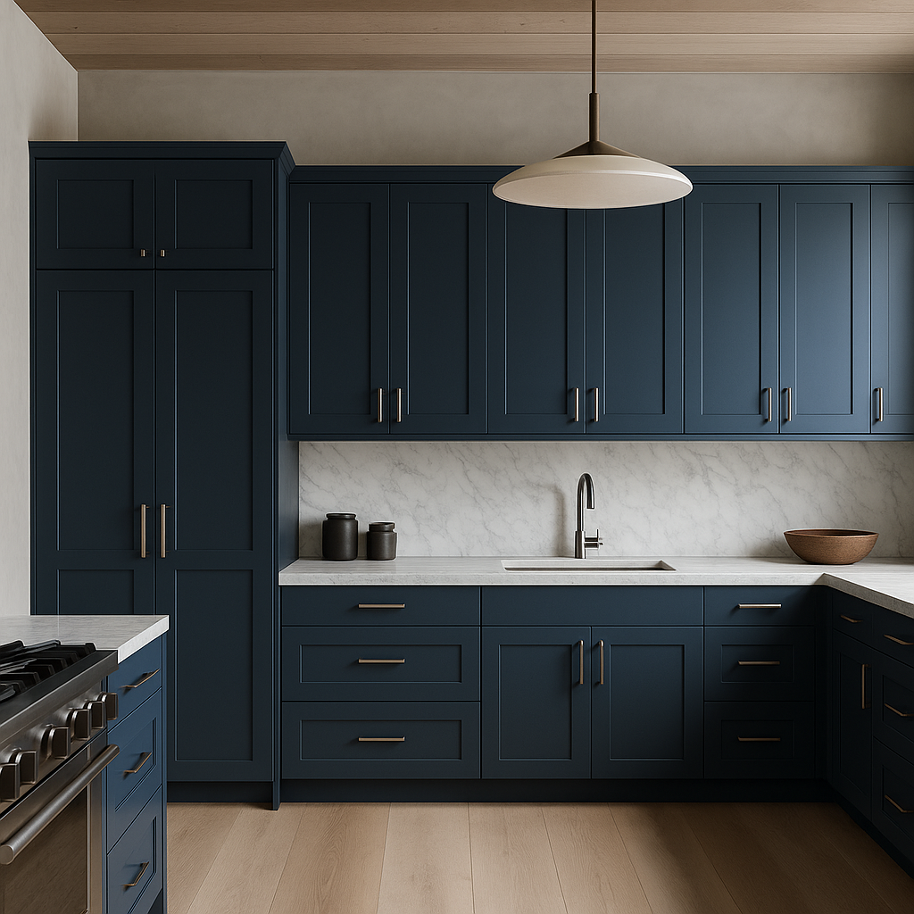 MILL'S PRIDE Valencia Blue Shaker Wall Kitchen Cabinet - 36" W x 12" D x 42" H