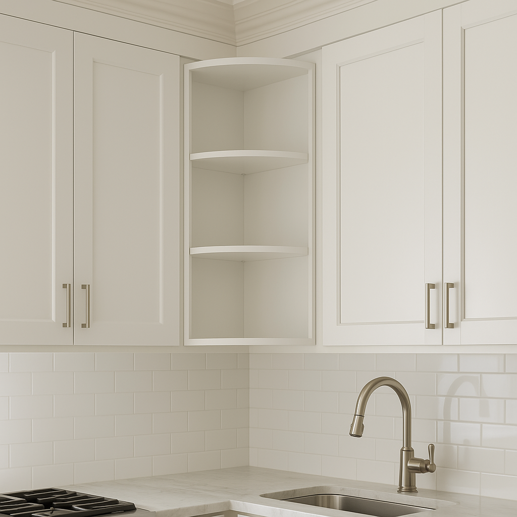 Bremen Cabinetry Shaker Wall End Open Shelf Cabinet in White