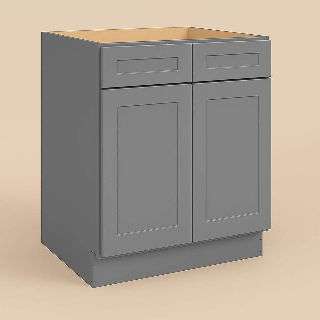 HOMEIBRO Shaker Grey Plywood Sink Base Cabinet - 33 in. W x 24 in. D x 34.5 in. H