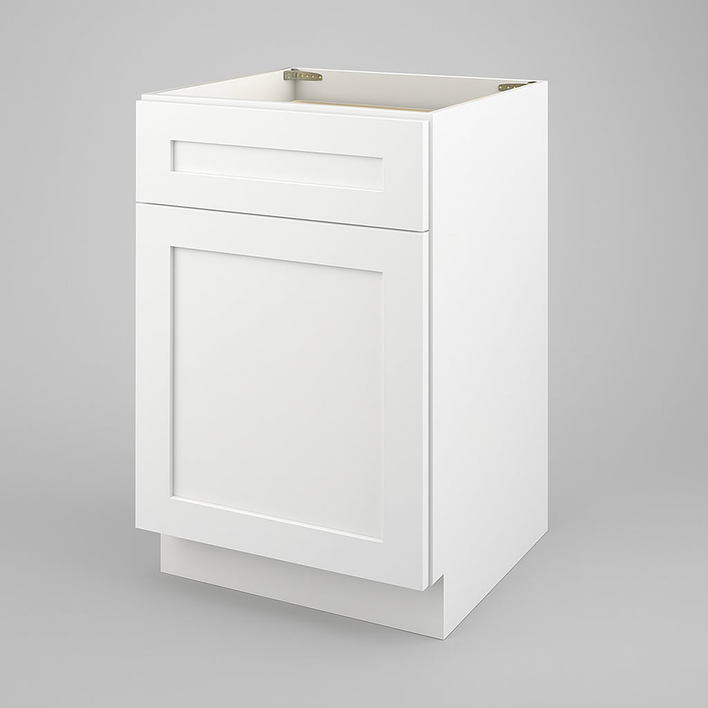 Plywell Ready to Assemble Shaker Base Cabinet with 1 Door and 1 Drawer in White