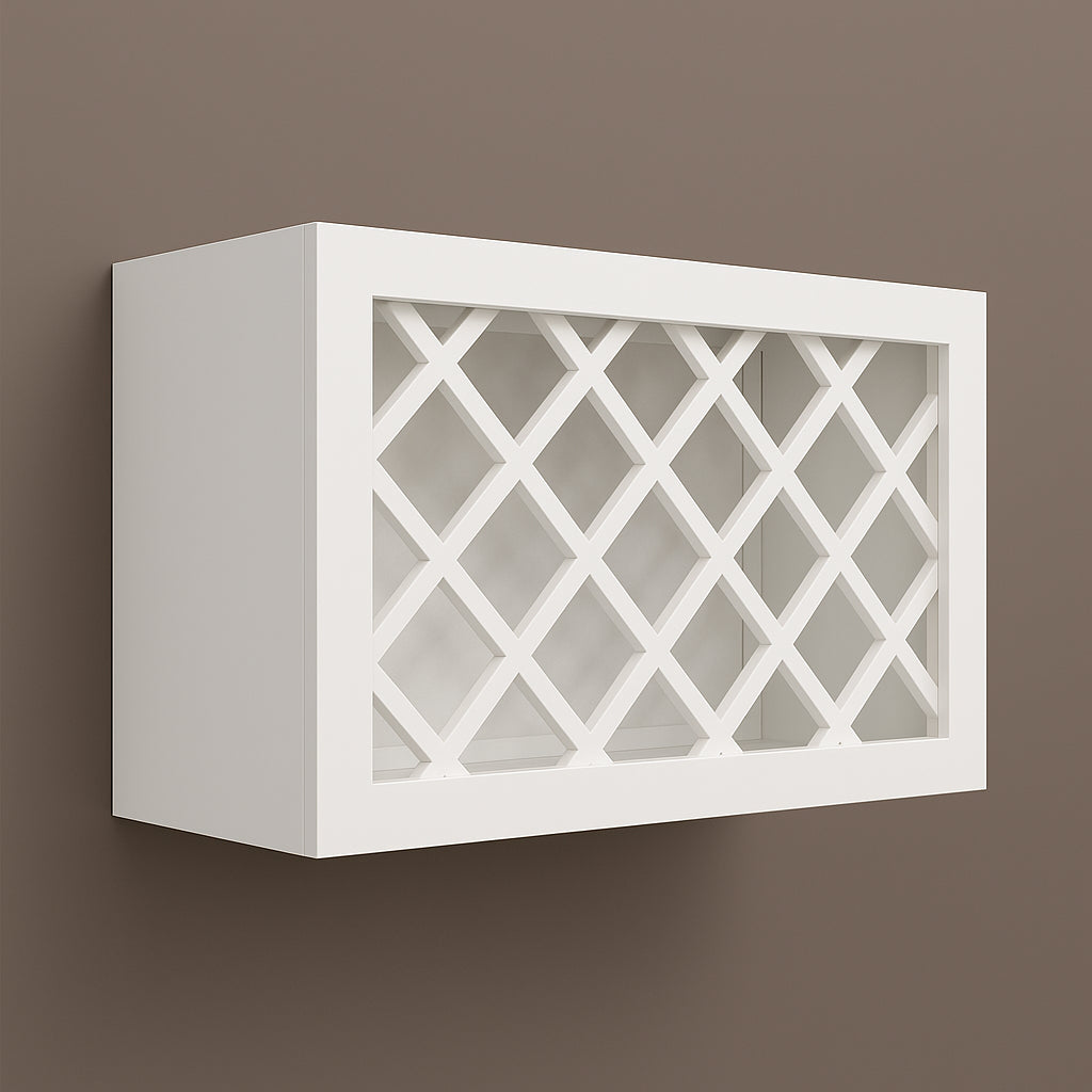 LIFEART CABINETRY Shaker Ready to Assemble Wall Wine Rack, 30 in. W x 18 in. H x 12 in. D, White