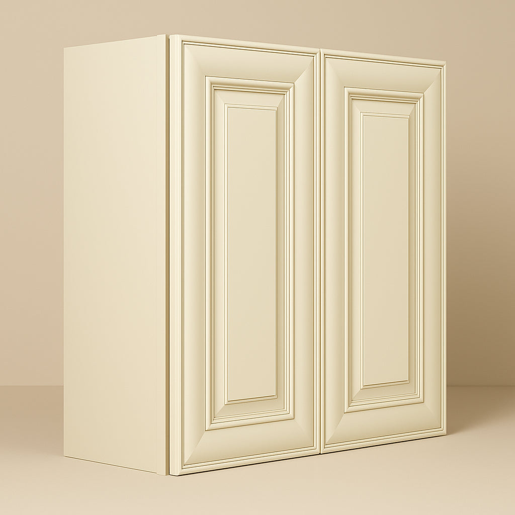 Plywell Antique White Double Door Wall Cabinet - Ready to Assemble