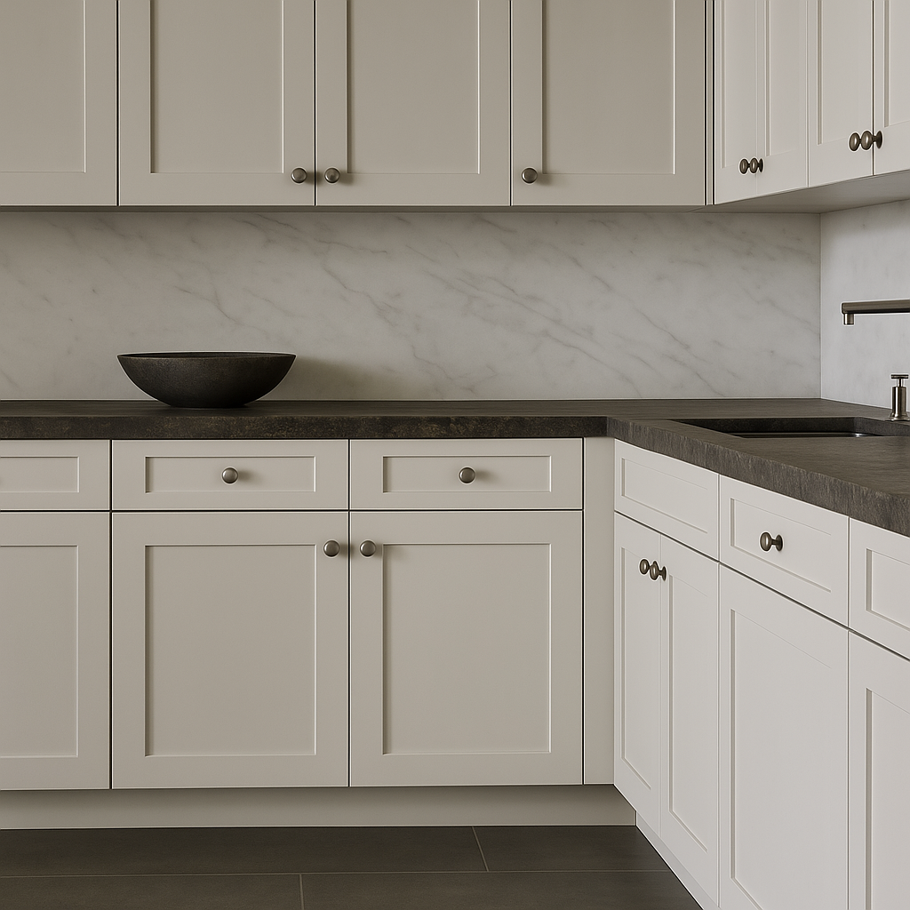 HOMEIBRO Shaker White Plywood Base Kitchen Cabinet with 2 Drawers and 2 Doors